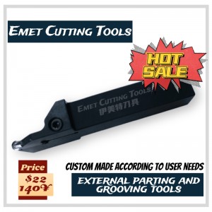 Εργαλεία κοπής EMET, εξωτερικά εργαλεία στροφής, εξωτερικά εργαλεία και εργαλεία αυλακώσεων, ειδικά για μηχανική κατεργασία τροχών, χρησιμοποιώντας το ένθετο Iscar Gida80-40, GHGR/L2525-6, GHGR/L2525-6